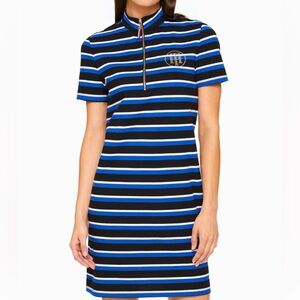 Tommy Hilfiger Stripped Knit Zip-Up Midi Dress | EUC | Size L/G